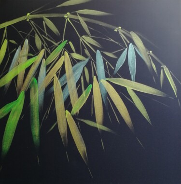 Peinture intitulée "Reflex green bamboo" par Lena Oma, Œuvre d'art originale, Acrylique