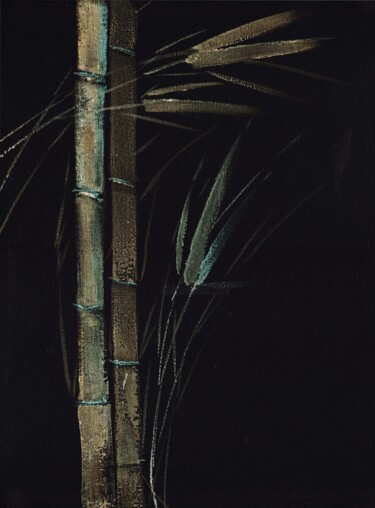 Malerei mit dem Titel "Gilded bamboo" von Lena Oma, Original-Kunstwerk, Acryl