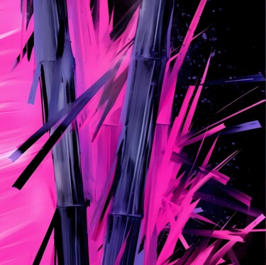 Digitale Kunst getiteld "Abstract bamboo #1" door Lena Oma, Origineel Kunstwerk, 2D Digital Work