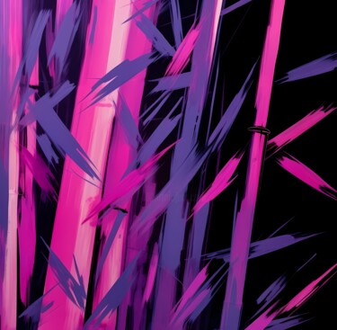 Digitale Kunst mit dem Titel "Abstract bamboo #2" von Lena Oma, Original-Kunstwerk, 2D digitale Arbeit