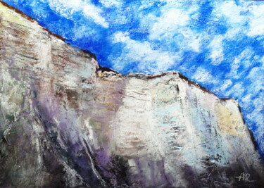 Dessin intitulée "Seven Sisters cliffs" par Lena Ru, Œuvre d'art originale, Pastel