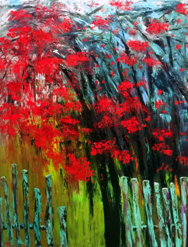 Pittura intitolato "Red Berries" da Lena Ru, Opera d'arte originale, Olio