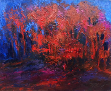 Pintura intitulada "Autumn twilight" por Lena Ru, Obras de arte originais