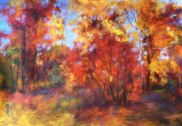 Pintura intitulada "Charm of Autumn" por Lena Ru, Obras de arte originais