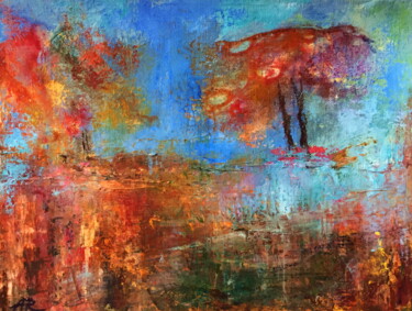 Painting titled "After The Rain" by Lena Ru, Original Artwork, Acrylic