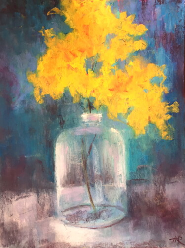 Desenho intitulada "Mimosa" por Lena Ru, Obras de arte originais, Pastel