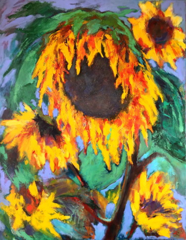 Painting titled "Fragments Of Sun" by Lena Ru, Original Artwork, Acrylic