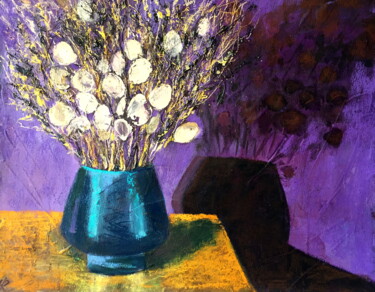 Painting titled "Dried Flowers" by Lena Ru, Original Artwork, Acrylic
