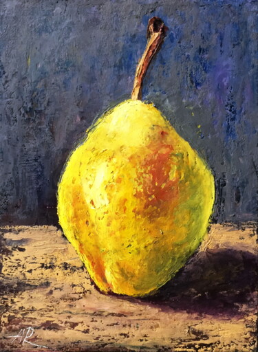 Drawing titled "Pear still life" by Lena Ru, Original Artwork, Pastel