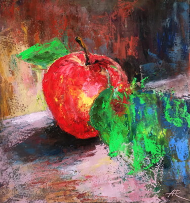 Drawing titled "Apple" by Lena Ru, Original Artwork, Pastel