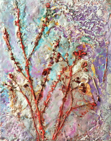 Painting titled "Touch of Frost" by Lena Ru, Original Artwork, Encaustic