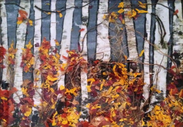 Collages intitulée "Autumn collage" par Lena Ru, Œuvre d'art originale, Collages