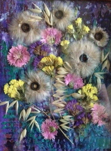 Collages intitolato "DRIED FLOWERS COLLA…" da Lena Ru, Opera d'arte originale, Collages