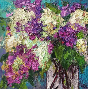 Peinture intitulée "Fragrant Lilacs" par Lena Ru, Œuvre d'art originale, Acrylique