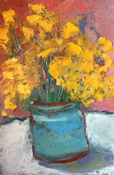 Painting titled "Still life Bouquet…" by Lena Ru, Original Artwork, Pastel