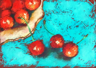 Disegno intitolato "Sweet Cherries" da Lena Ru, Opera d'arte originale, Pastello