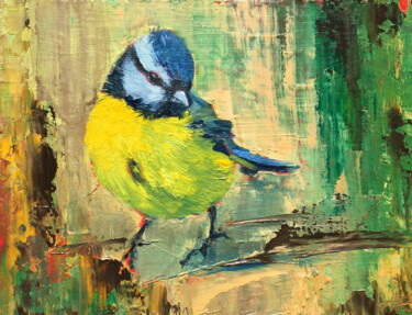 Painting titled "Tom Tit" by Lena Ru, Original Artwork, Oil