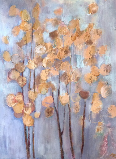 Peinture intitulée "Lunaria" par Lena Ru, Œuvre d'art originale, Acrylique