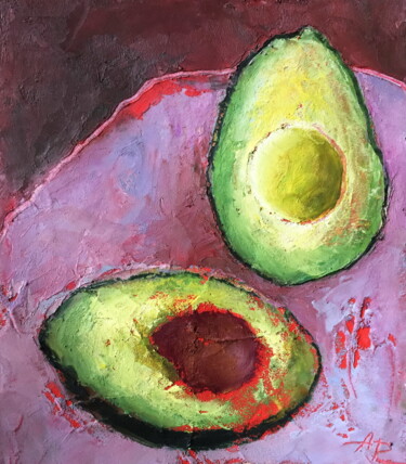 Drawing titled "Avocado" by Lena Ru, Original Artwork, Pastel