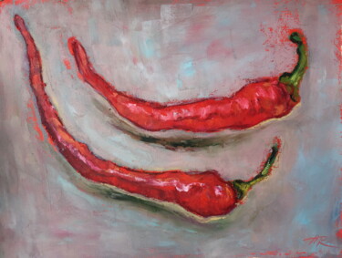 Dessin intitulée "Chilli" par Lena Ru, Œuvre d'art originale, Pastel