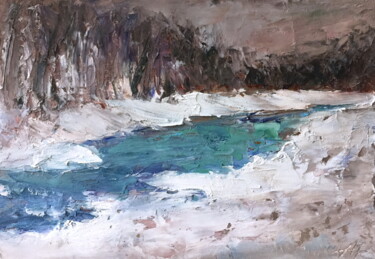 Рисунок под названием "By The Cold River" - Lena Ru, Подлинное произведение искусства, Пастель