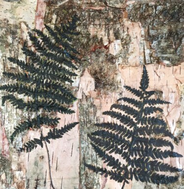 Painting titled "Forest Ferns Painti…" by Lena Ru, Original Artwork, Acrylic