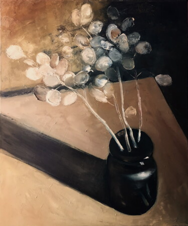 Painting titled "Lunaria Dried Bouqu…" by Lena Ru, Original Artwork, Oil