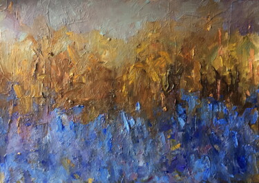 Painting titled "Bluebell Wood Lands…" by Lena Ru, Original Artwork, Oil