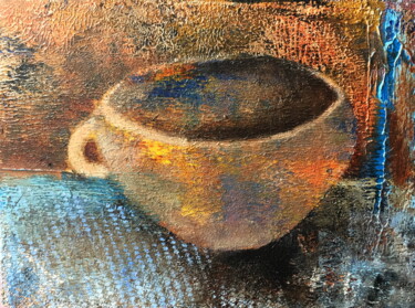 Pintura intitulada "Ceramic Mug Still L…" por Lena Ru, Obras de arte originais, Acrílico