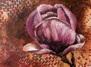 Painting titled "Magnolia Flower  Fl…" by Lena Ru, Original Artwork, Acrylic