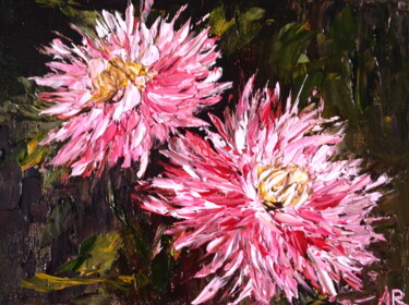 Pintura intitulada "Chrysanthemums" por Lena Ru, Obras de arte originais