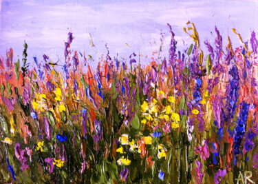 Painting titled "Meadow 8" by Lena Ru, Original Artwork, Acrylic