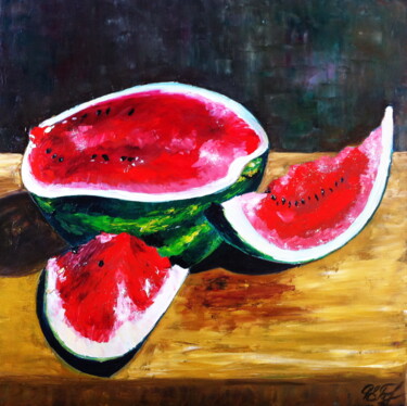 Painting titled "Watermelon" by Lena Ru, Original Artwork, Acrylic