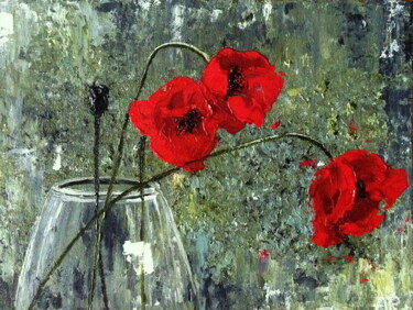 Painting titled "Simple poppies" by Lena Ru, Original Artwork, Acrylic