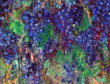 Painting titled "Grapes" by Lena Ru, Original Artwork