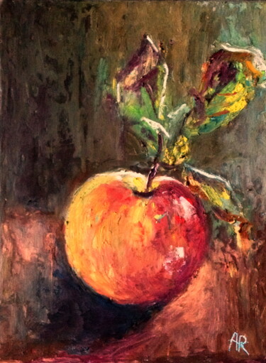 Malarstwo zatytułowany „An Apple” autorstwa Lena Ru, Oryginalna praca, Olej