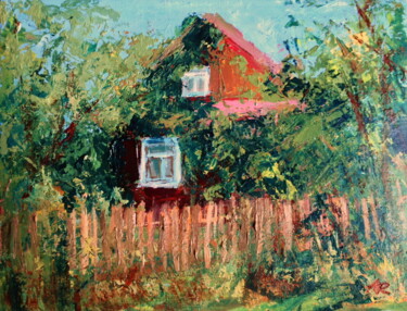 Malerei mit dem Titel "Old House" von Lena Ru, Original-Kunstwerk, Acryl