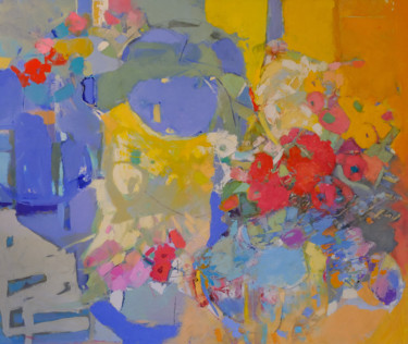 Картина под названием "Blue Glass" - Еlena Shraibman, Подлинное произведение искусства, Масло Установлен на Деревянная рама…