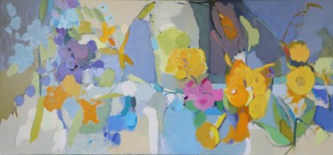 Malarstwo zatytułowany „Flower Garden” autorstwa Еlena Shraibman, Oryginalna praca, Olej Zamontowany na artwork_cat.
