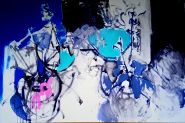 Картина под названием "Aqua Blue" - Еlena Shraibman, Подлинное произведение искусства, Масло Установлен на artwork_cat.