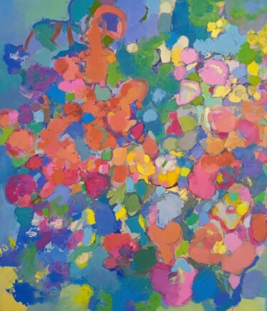 Schilderij getiteld "Floral Scarf" door Еlena Shraibman, Origineel Kunstwerk, Olie