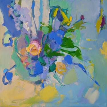 Painting titled "Smell of Spring" by Elena Shraibman, Original Artwork, Oil Mounted on Wood Stretcher frame