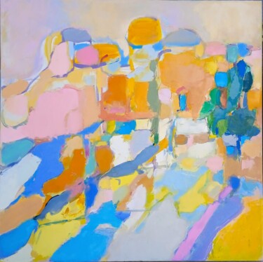 Картина под названием "Sunshine City" - Еlena Shraibman, Подлинное произведение искусства, Масло Установлен на Деревянная ра…