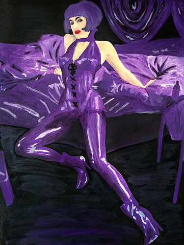 Painting titled "Ultra Violet" by Lena Snow, Original Artwork, Acrylic