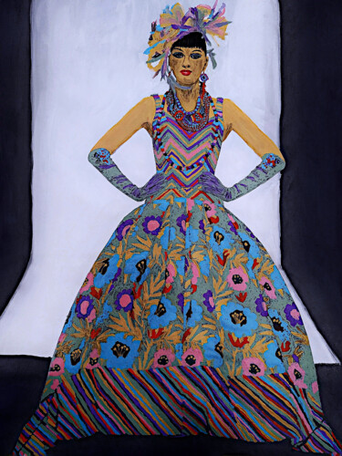Картина под названием "Queen of the Golden…" - Lena Snow, Подлинное произведение искусства, Акрил