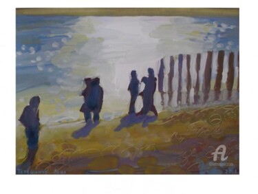 Peinture intitulée "A la Pointe du Cap…" par Léna Tereshonok, Œuvre d'art originale, Gouache