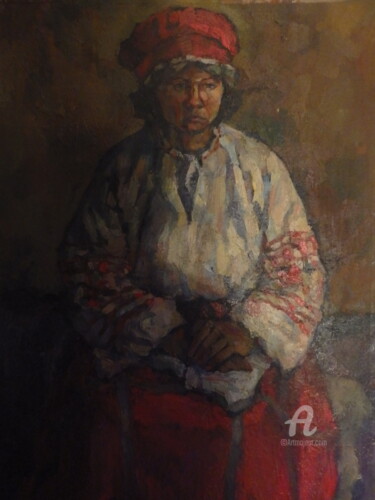 Peinture intitulée "Беларуский костюм" par Léna Tereshonok, Œuvre d'art originale, Huile