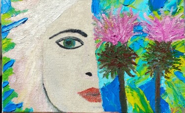 Pittura intitolato "Face Thistle 10/15…" da Lena Vanli, Opera d'arte originale, Olio