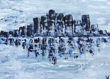 Painting titled "City miniature oil…" by Lena Vanli, Original Artwork, Oil