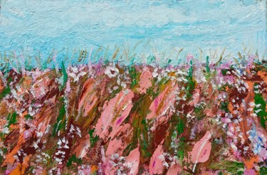 Peinture intitulée "Meadows 10/15 sm oi…" par Lena Vanli, Œuvre d'art originale, Huile
